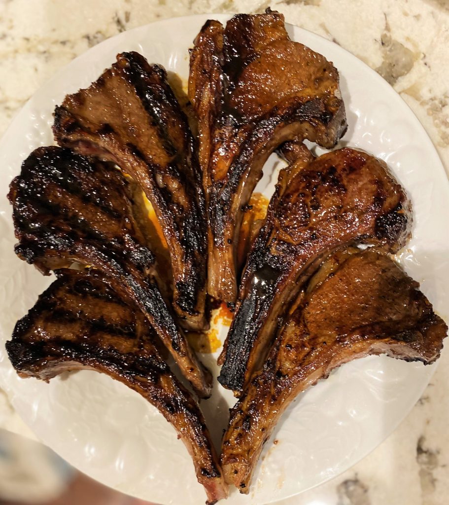 Nicely charred Lamb Chops