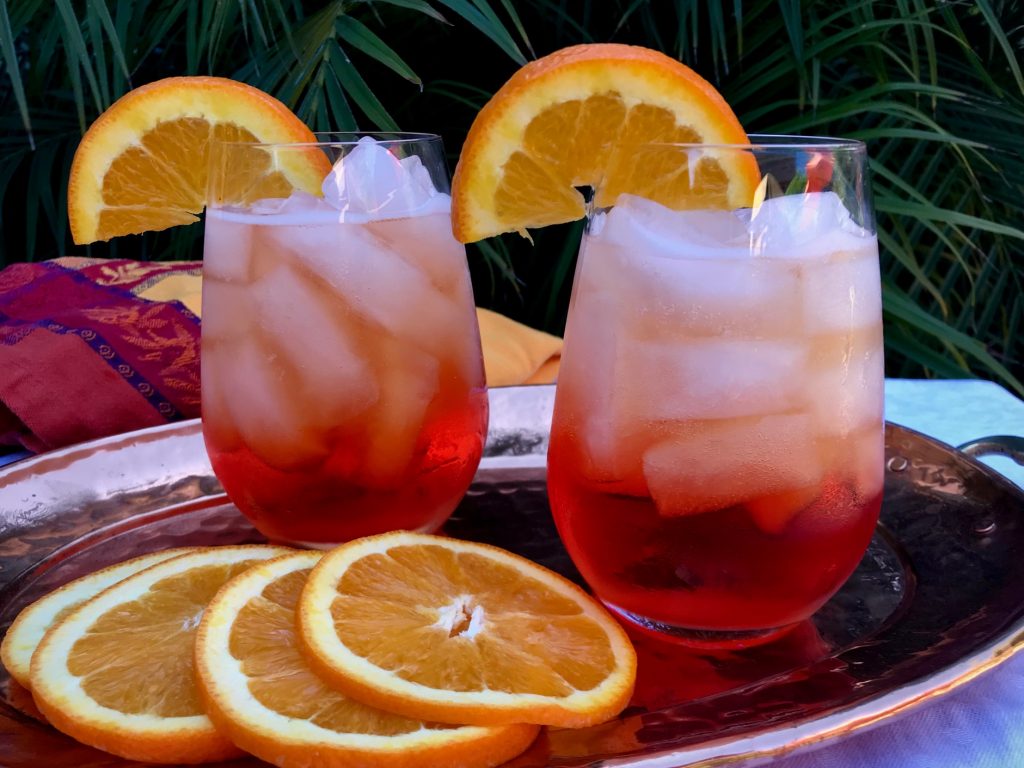 2 aperol spritz drinks
