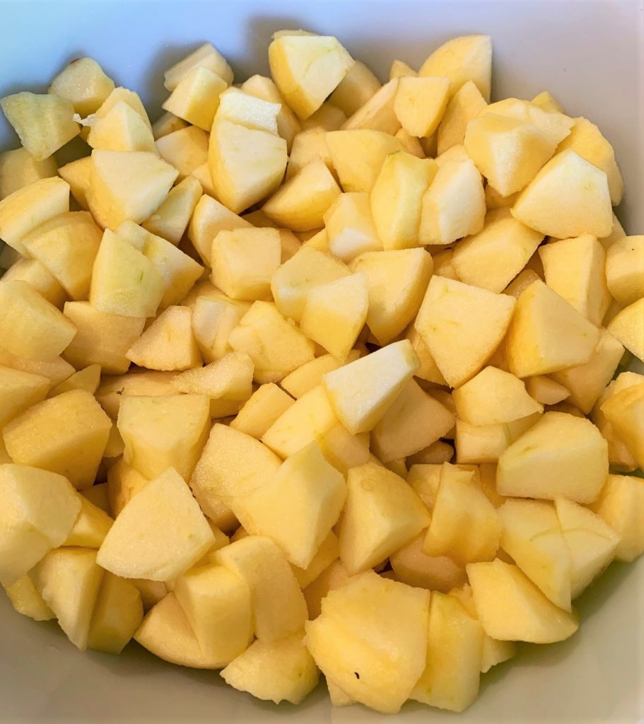 Cubed Honeycrisp Apples