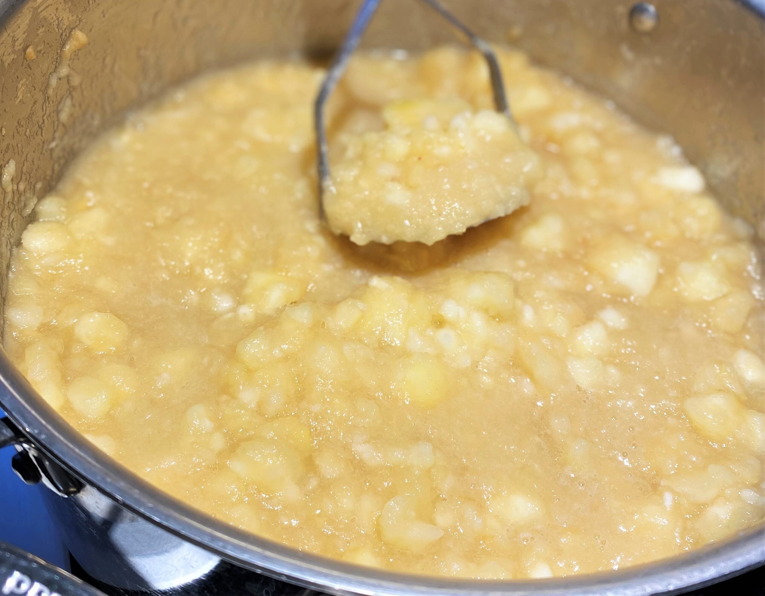 Finished mashing apples