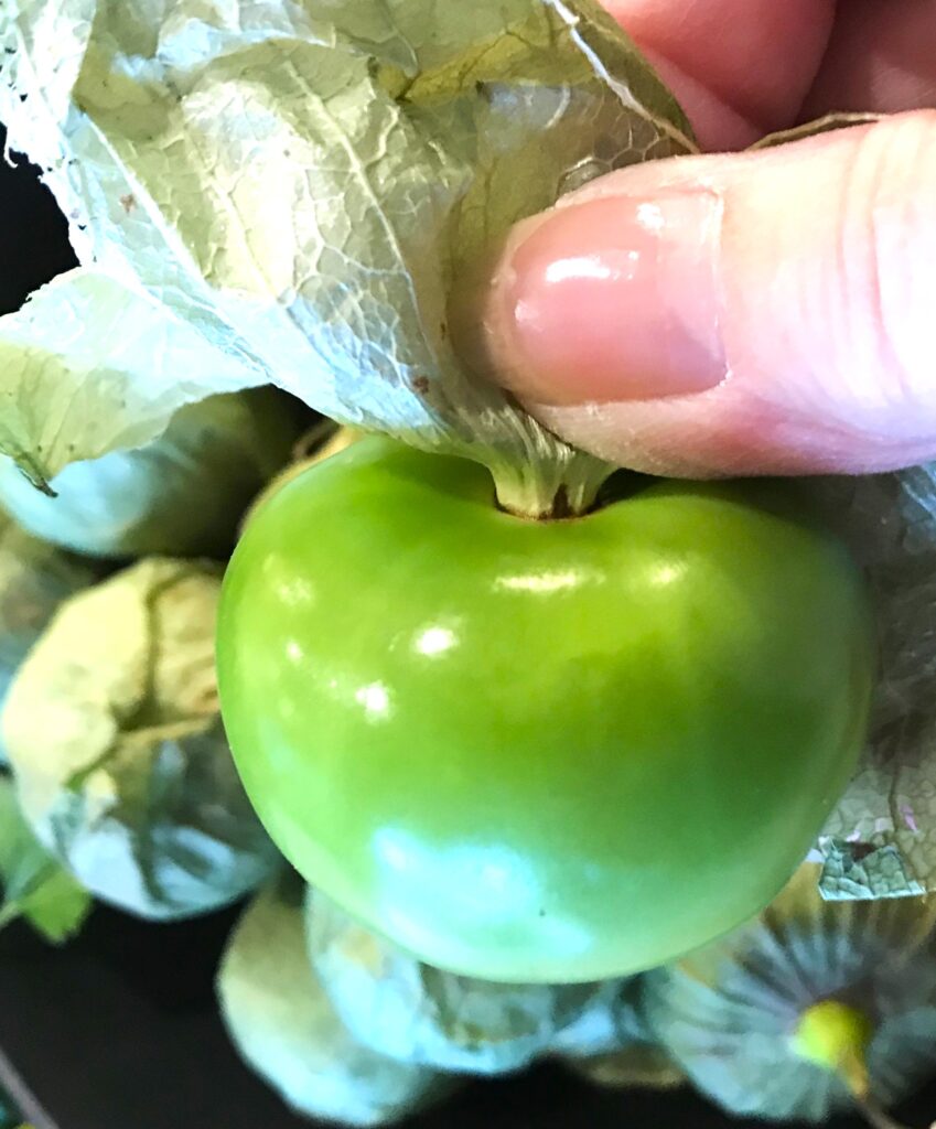 Removing husk from Tomatillos