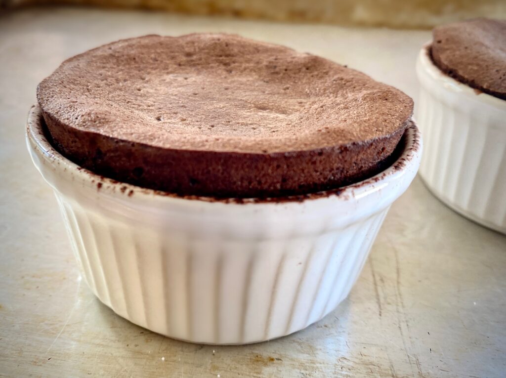one baked molten chocolate cake