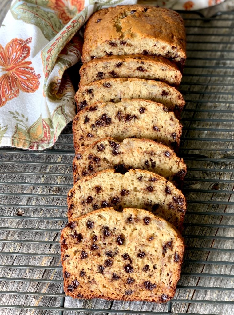 Buttermilk Banana Bread with chocolate chips