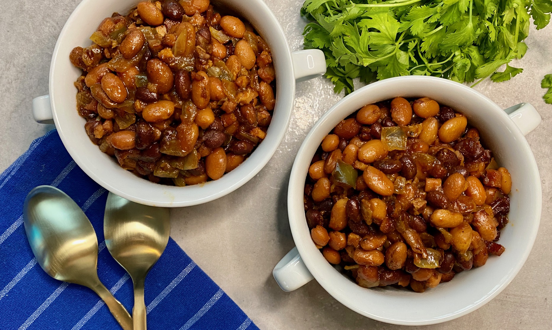 2 bowls baked beans