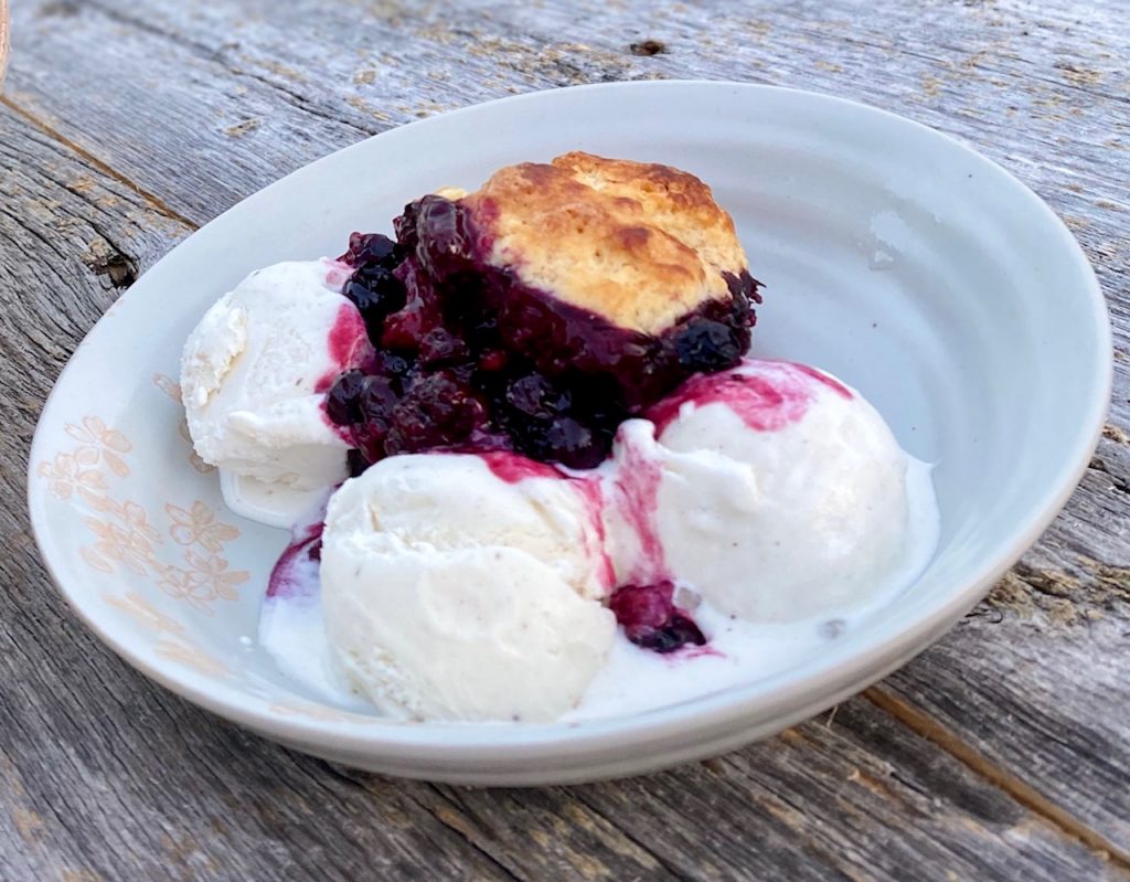 Berry Cobbler & ice cream