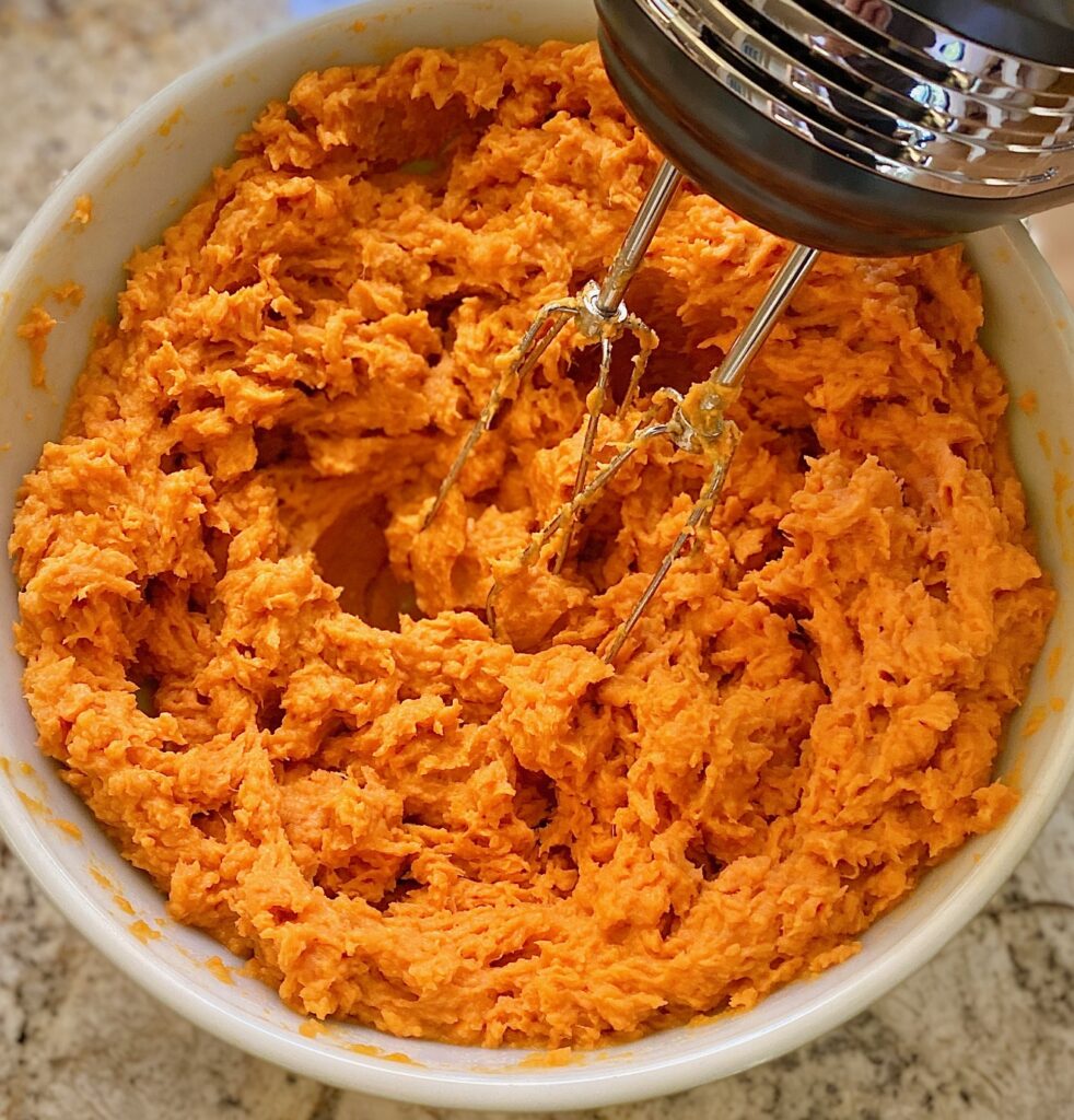 Blending sweet potatoes