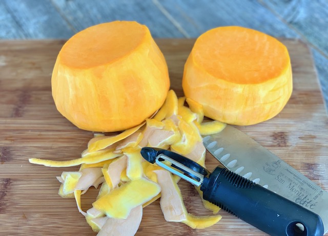 Butternut Squash peeled and cut in half