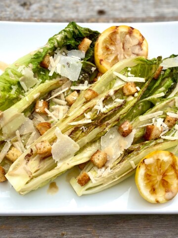 3 heads of romaine with dressing
