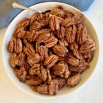 candied pecans in bowl