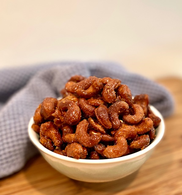 Honey Roasted Cashews in a bowl