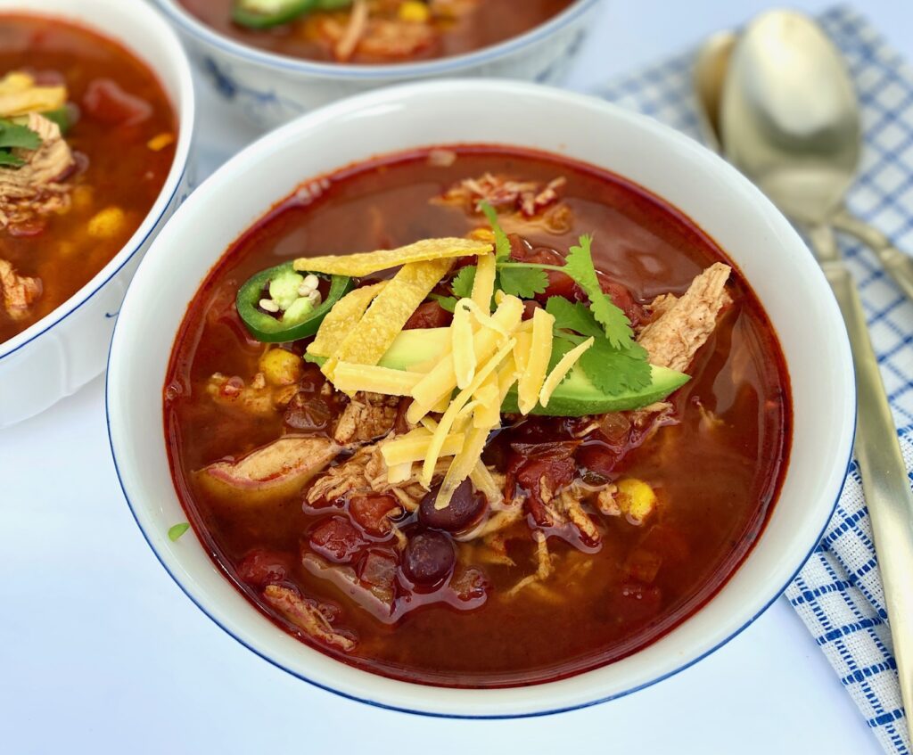 A bowl of tortilla soup