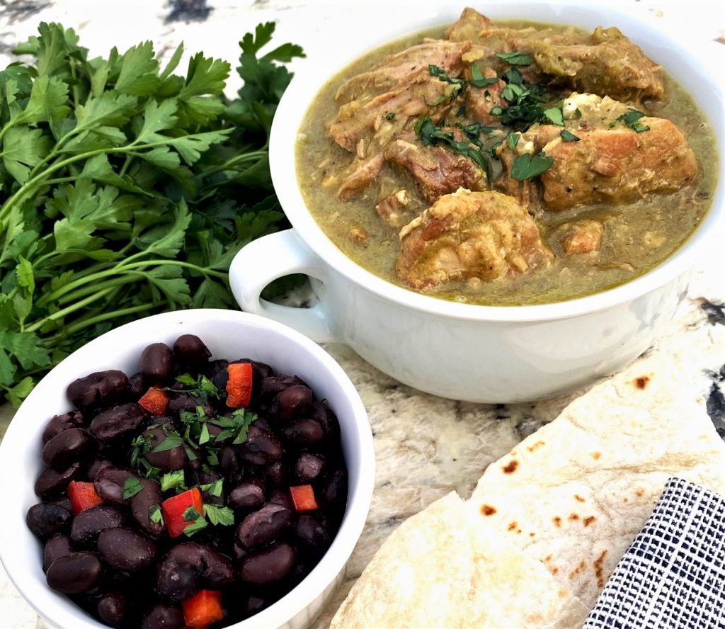 Serve with refried beans