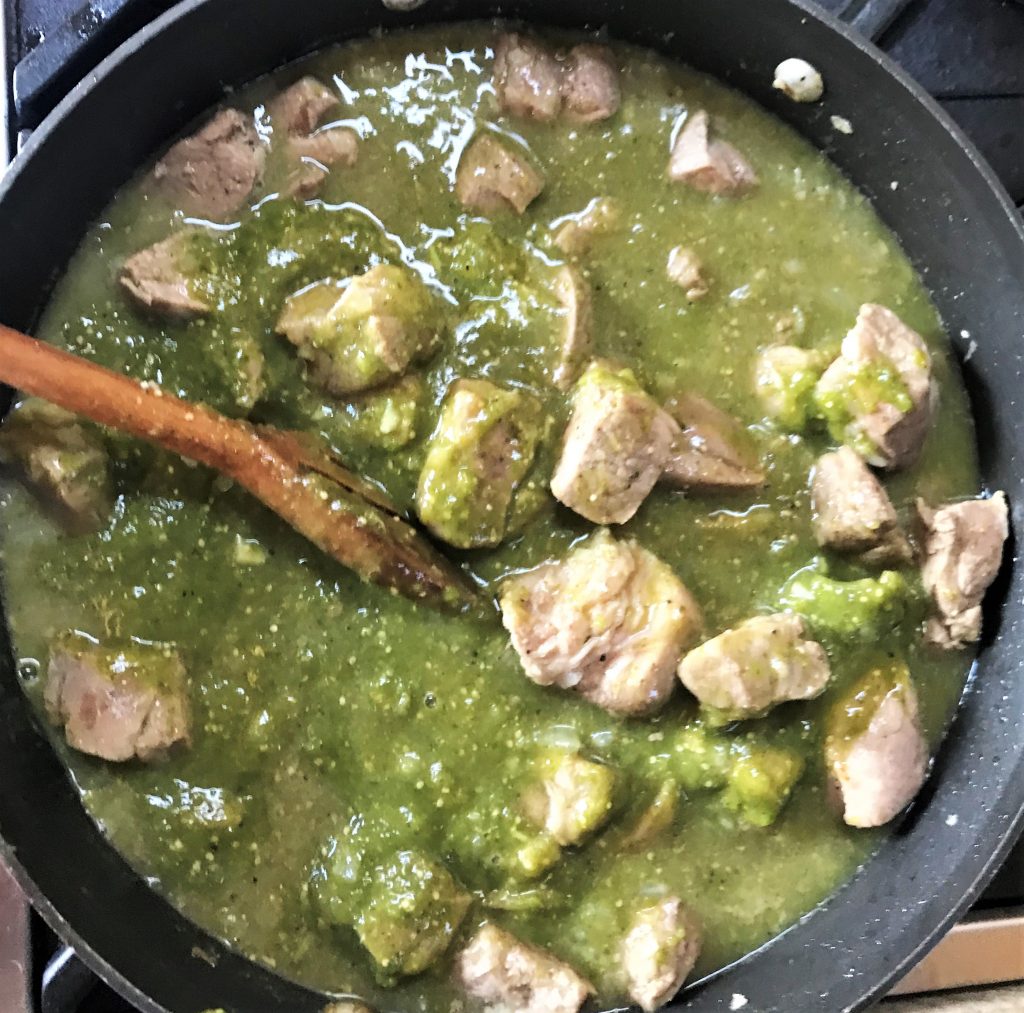 Stir in Tomatillo Sauce