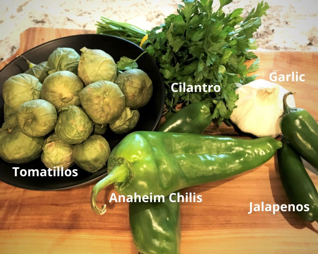 Ingredients for Tomatillo Sauce