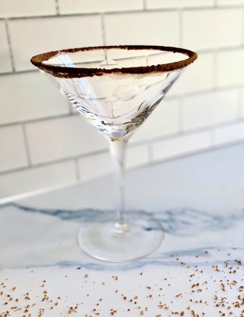 Chocolate rimmed glass