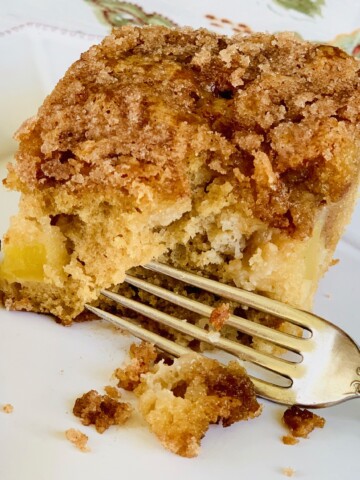 Cinnamon Apple Coffee Cake with a strudel topping