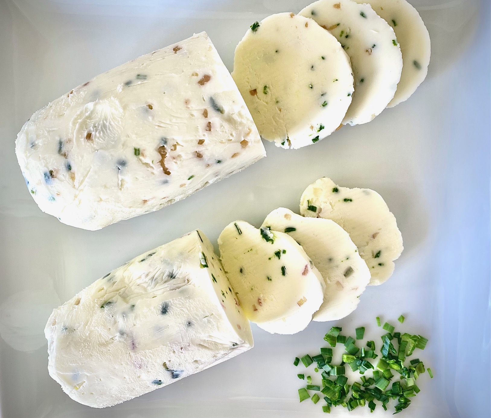 2 types of compound butter in logs