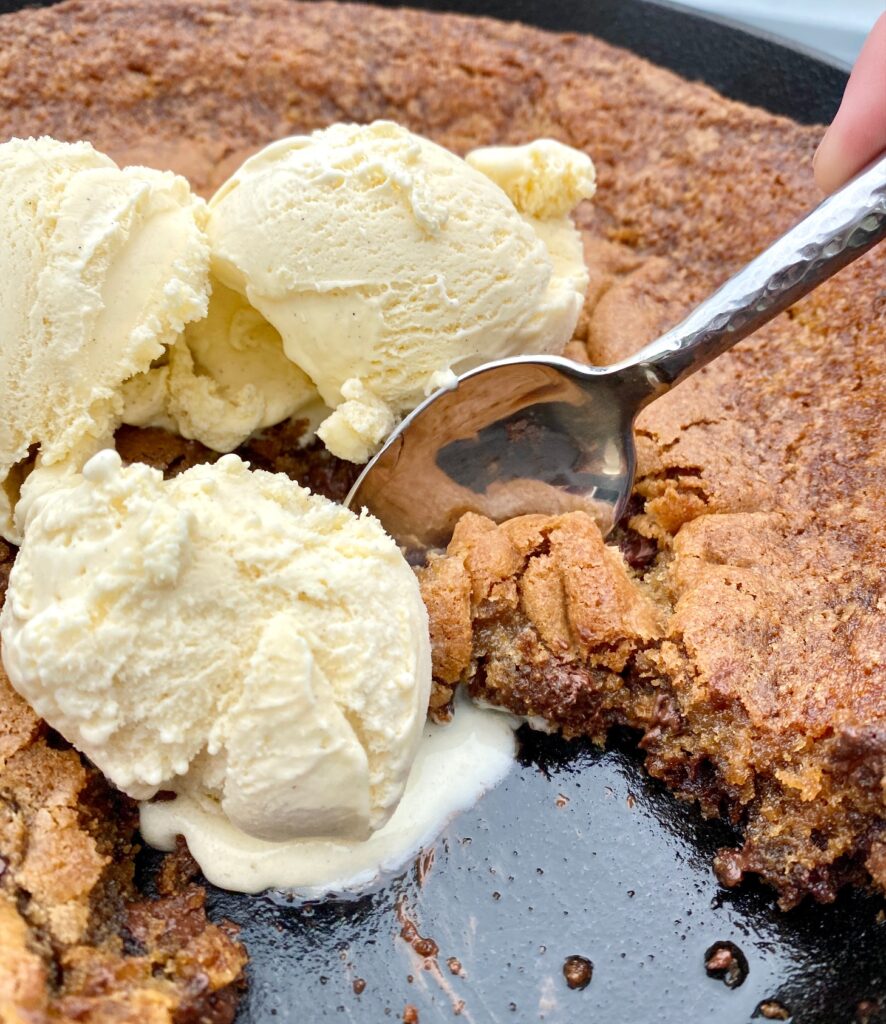 giant cookie in skillet