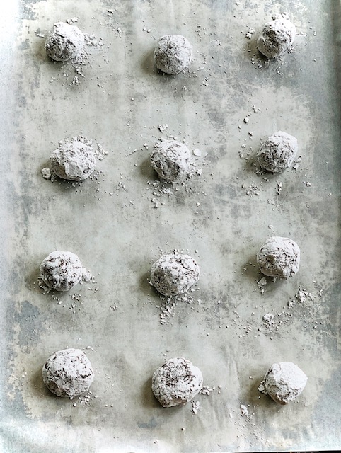 Dark Chocolate Crinkle dough on sheet pan