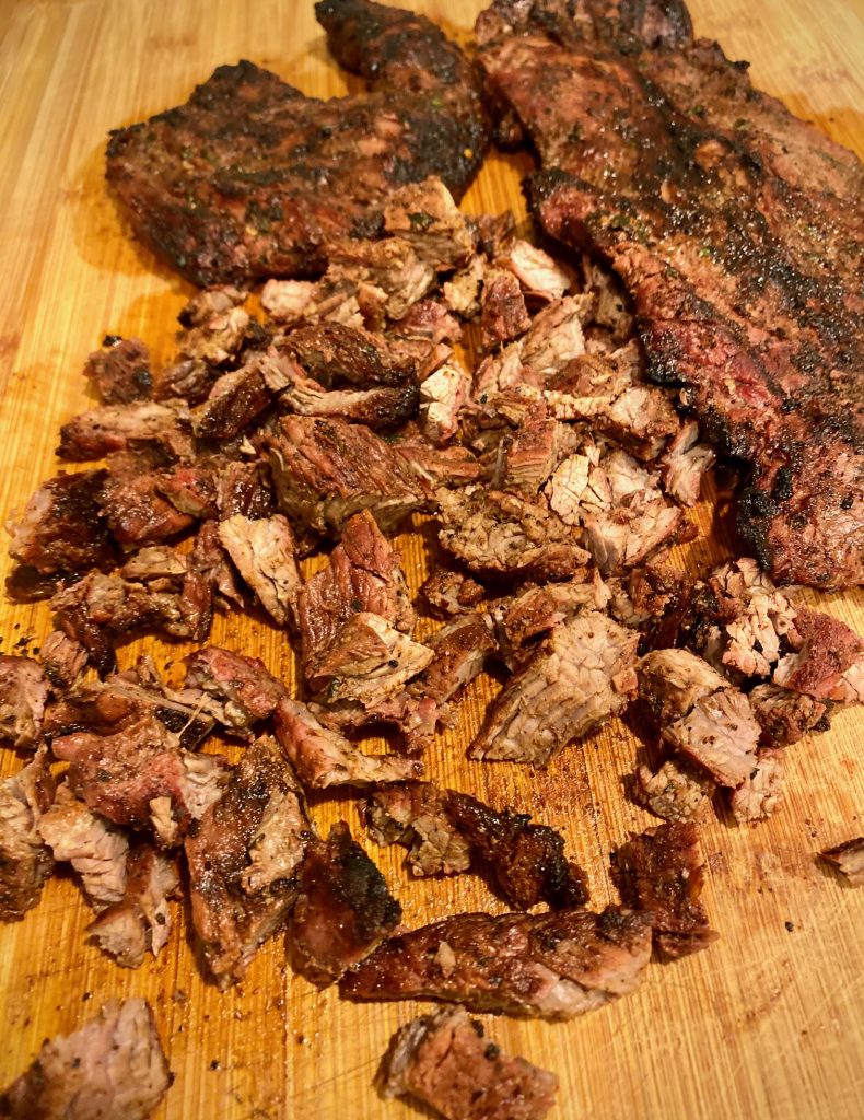 diced carne asada