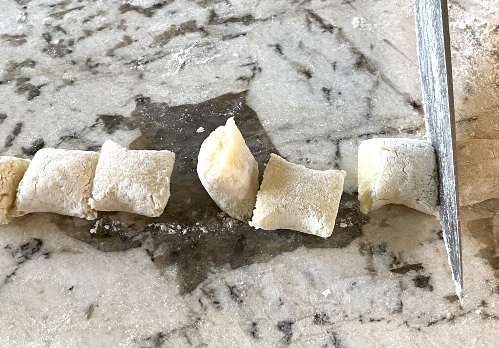 gnocchi being cut