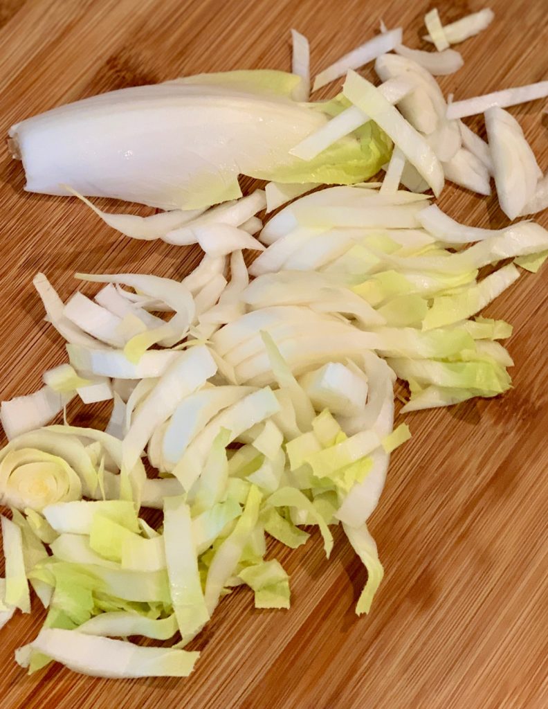 Endive cut into shreds