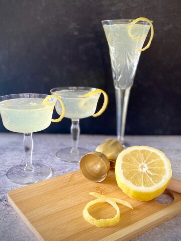 French 75 Cocktails with garnish