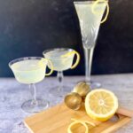 3 french 75 drinks with garnish