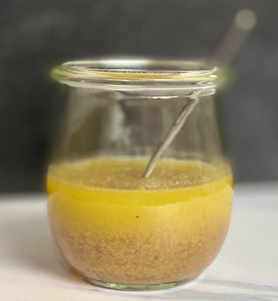 Garlic Parm Dressing in a jar