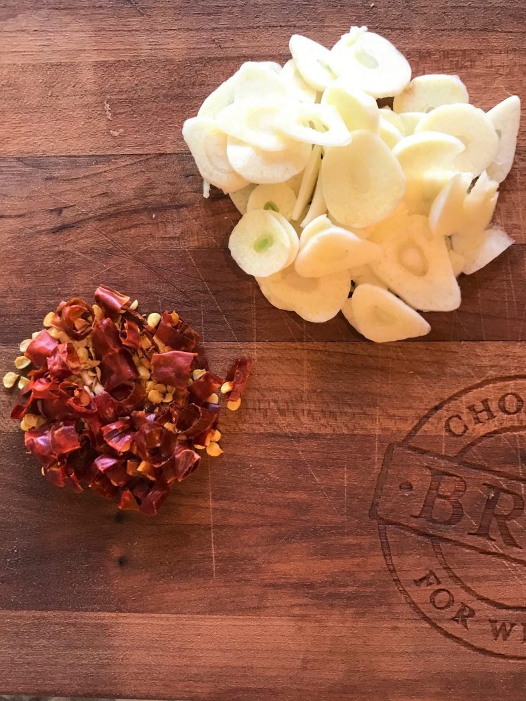 Sliced and Chopped Garlic & Pepper