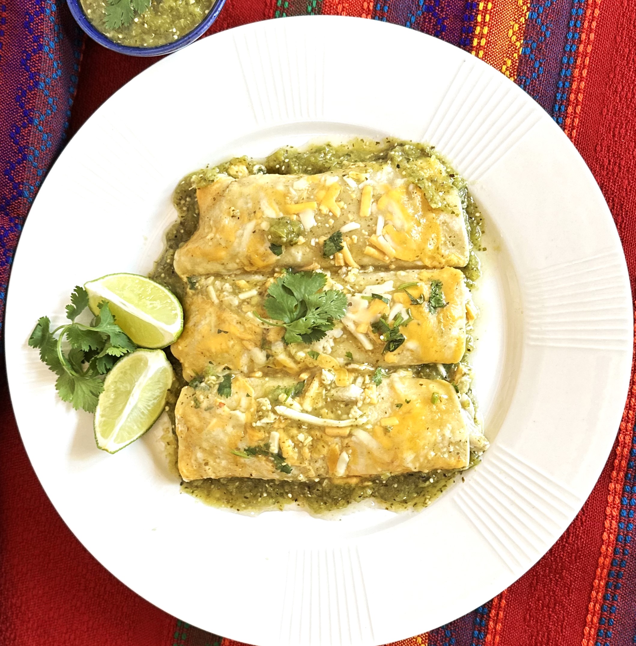 chicken enchiladas on a plate