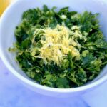 lemon gremolata in a white bowl