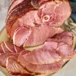 ham on cream platter