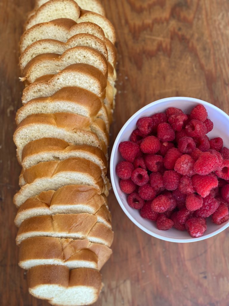 Slices Challah bread