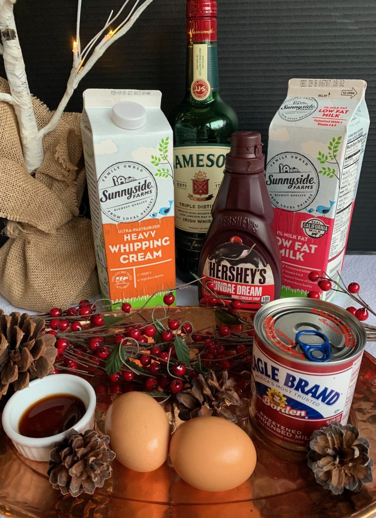 Ingredients for Irish Cream with eggs