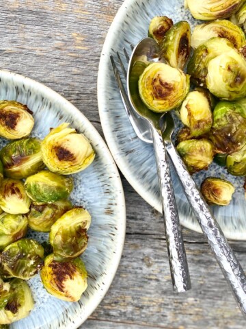 2 bowls of roasted breussels sprouts