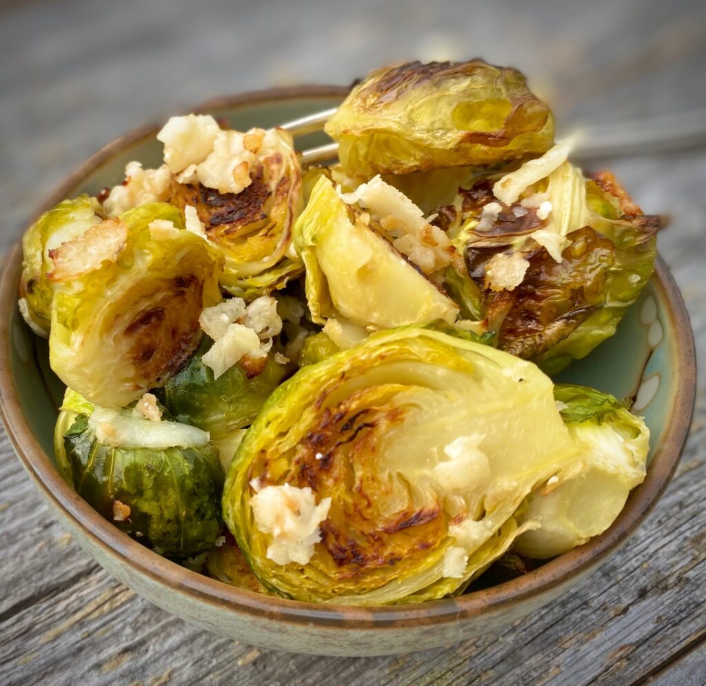 Roasted Brussels Sprouts with Parmesan and Garlic