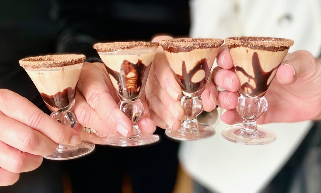 shot glass chocolate martini