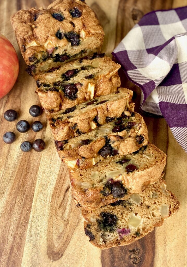 blueberry apple bread overhead
