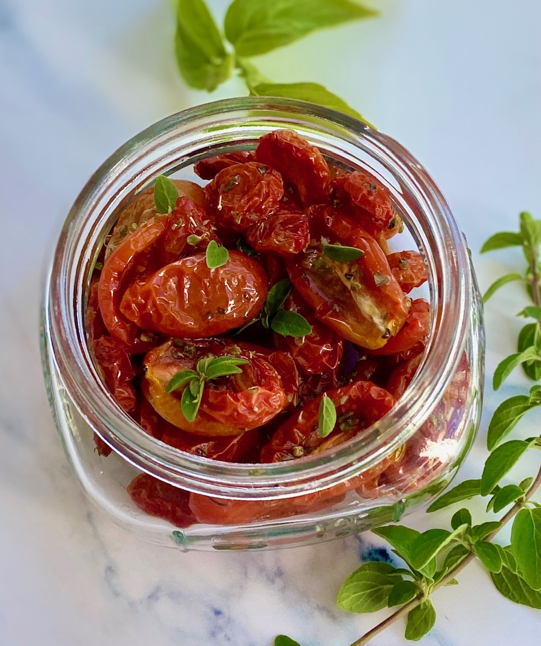 oven roasted tomatoes in a jar