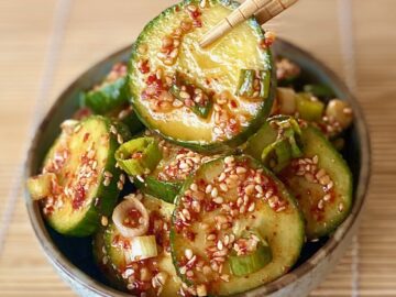 Korean cucumbers with chopsticks