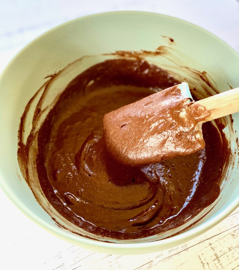 blended lava batter in a bowl