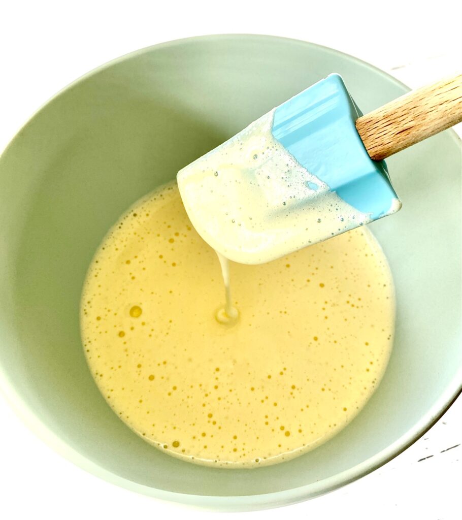 sugar egg batter in a bowl