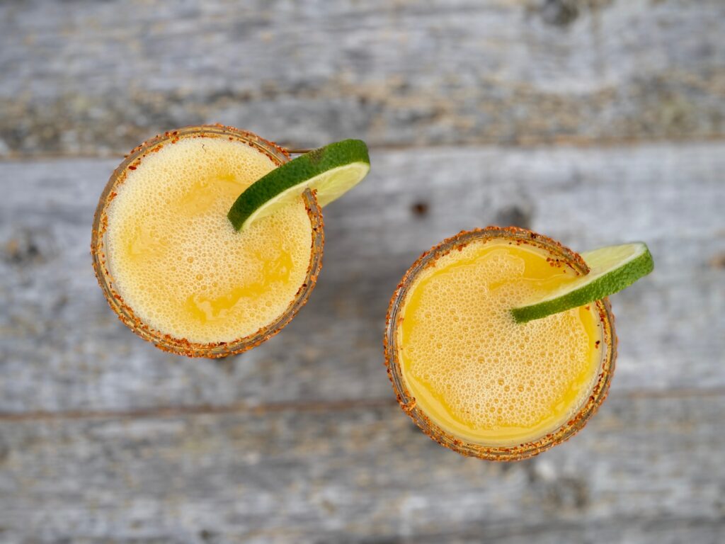 overhead 2 mango drinks