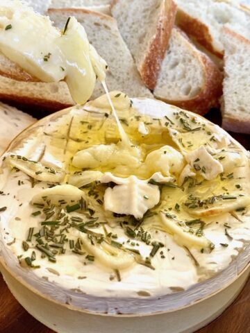 a wheel of melty brie
