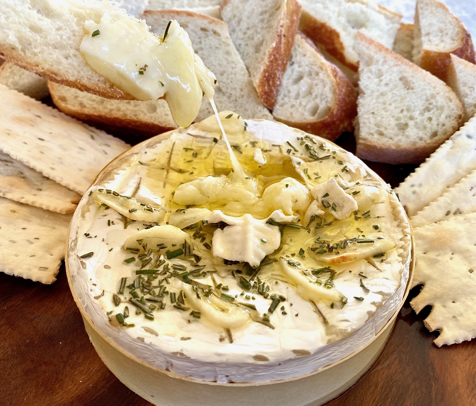 a wheel of melty brie