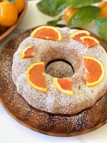 Orange Cake on brown plate