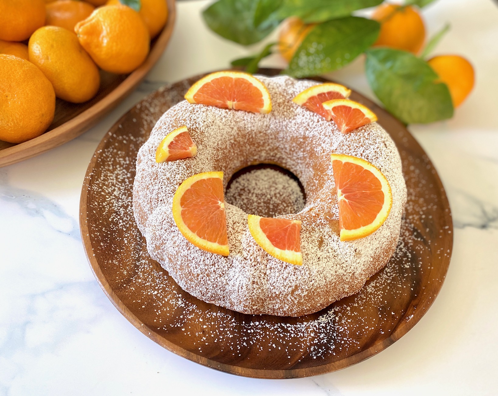 Orange Cake on brown plate