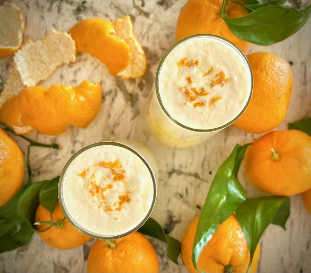 2 Orange Creamsicle Martinis overhead