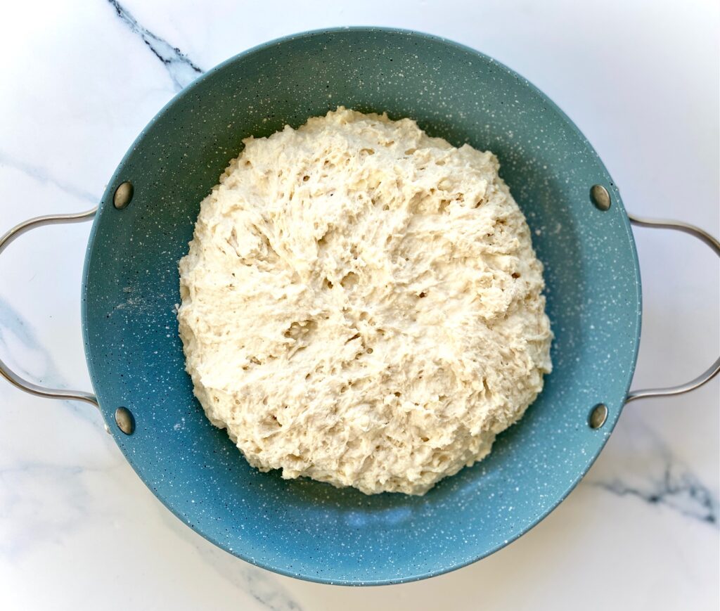 Pan of irish bread dough